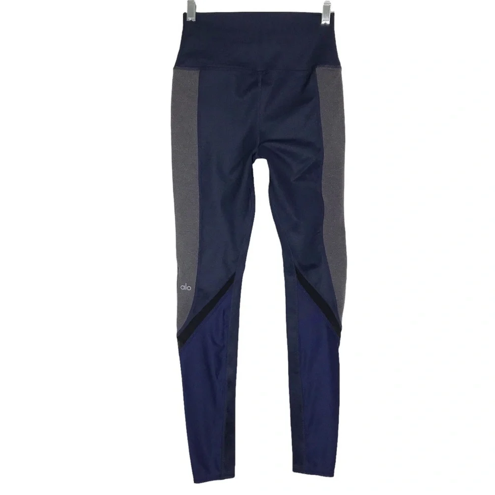 Alo Yoga High Rise Elevate Leggings Blue Gray SIZE XSMALL